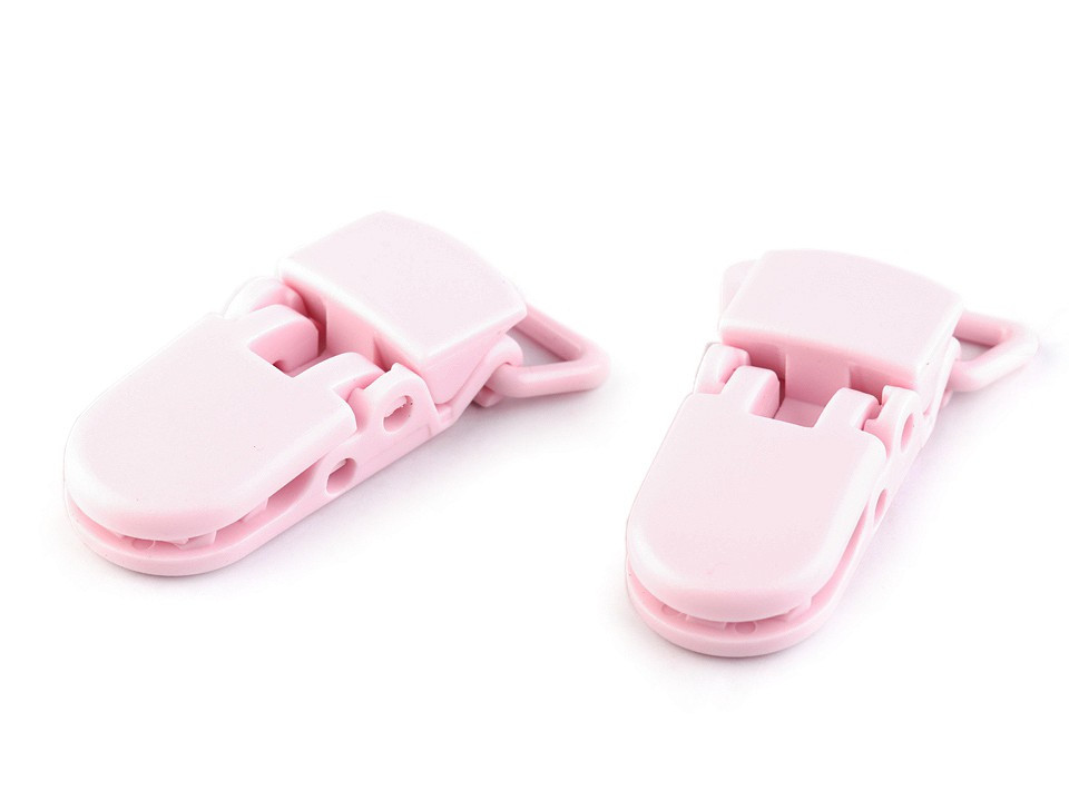 Műanyag klipszek, szélesség 20 mm - világos rózsaszín
