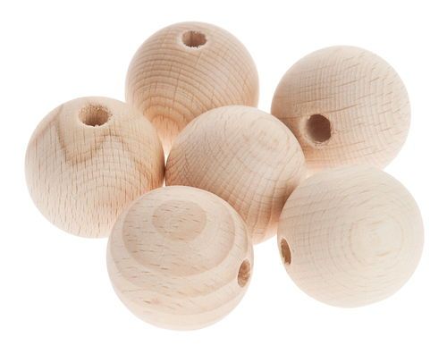 30 mm-es fagolyók/gyöngyök, kifúrva