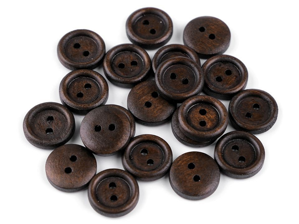 Fa gombok, 2 lyukkal, 20"-as méret, sötétbarna