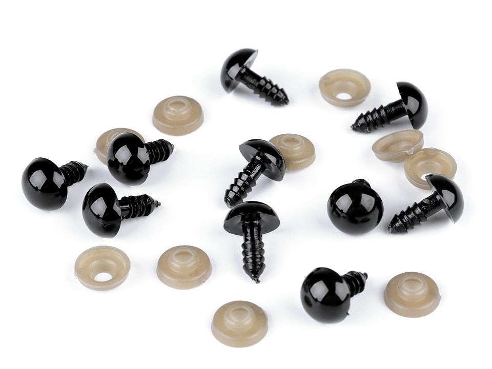 Ochi pentru jucării cu dispozitiv de siguranță, 12 mm