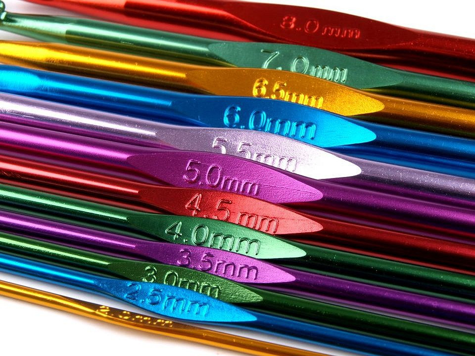 Set 12 croșete aluminiu, mărimea 2 - 8