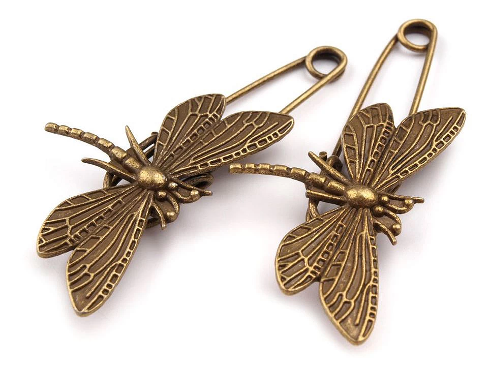 Szitakötő biztosítótű bross