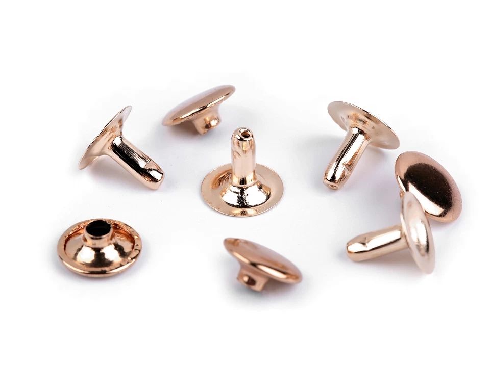 Capse cap plat (nituri), Ø10 mm-rosegold