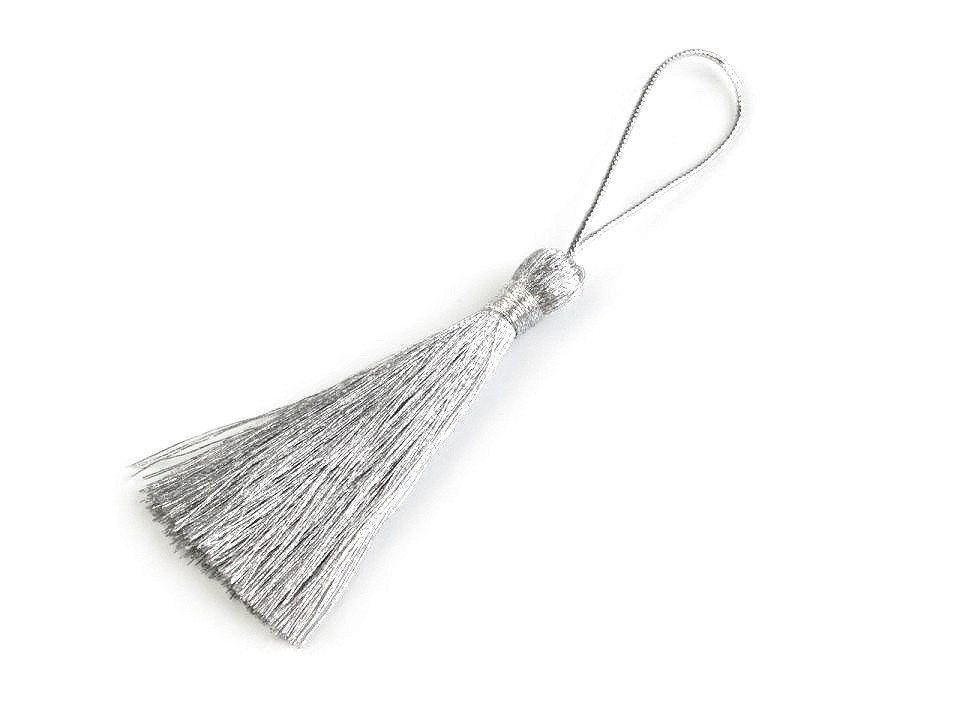 Lurex bojtok, 5 cm ezüst