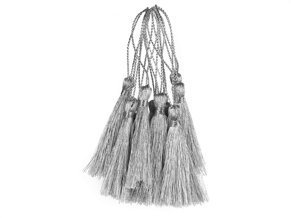 Lurex bojtok, 5 cm ezüst