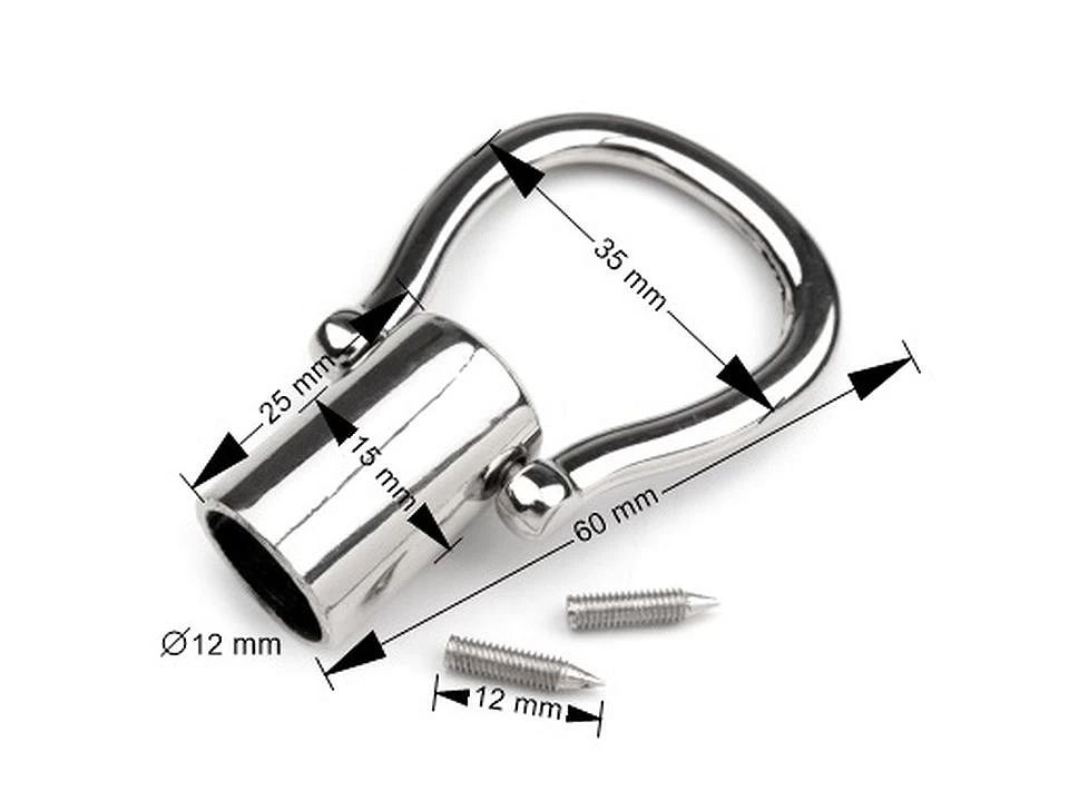 Terminație șnur / mânere genți, diametru 12 mm, 35x60 mm- nichel