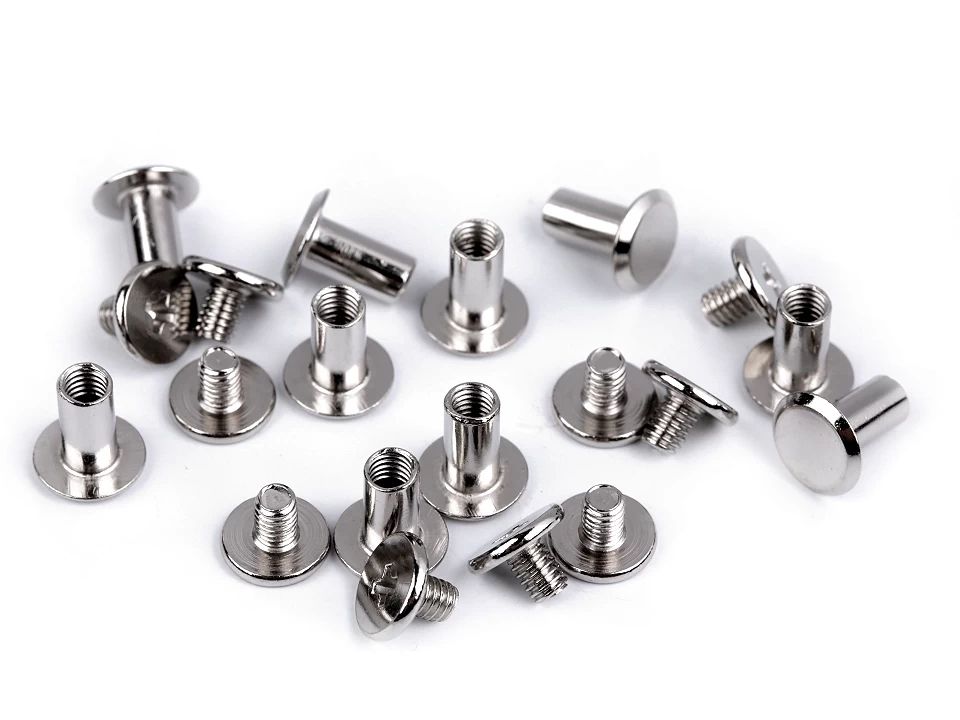 Butoni cu șurub pentru pielarie, Ø10 mm-nichel