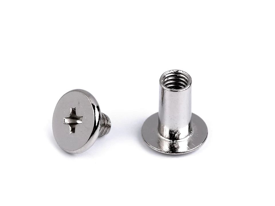 Butoni cu șurub pentru pielarie, Ø10 mm-nichel