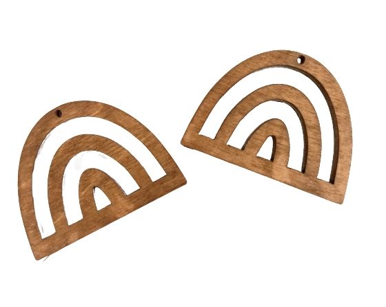 Mázas fa fülbevaló talpak makraméhoz - 13-as modell