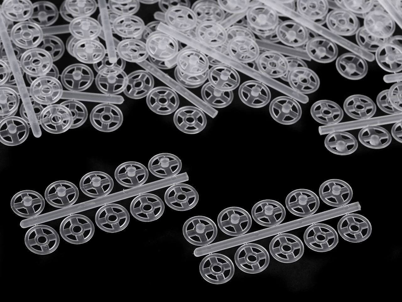 Műanyag varrókapcsok, Ø10 mm - átlátszó 