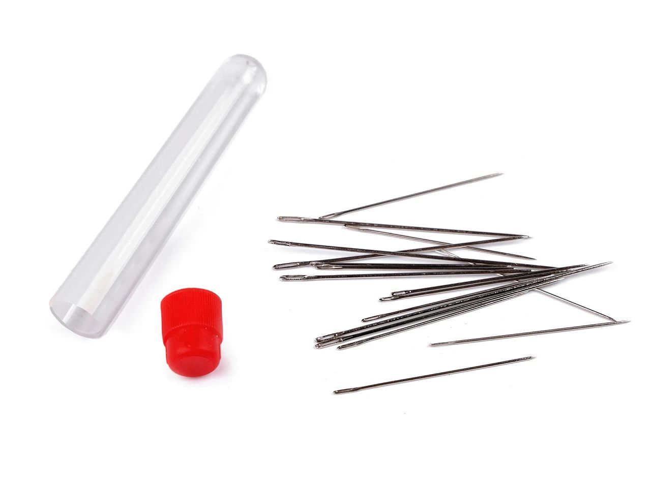 Set de ace de cusut în tub de plastic