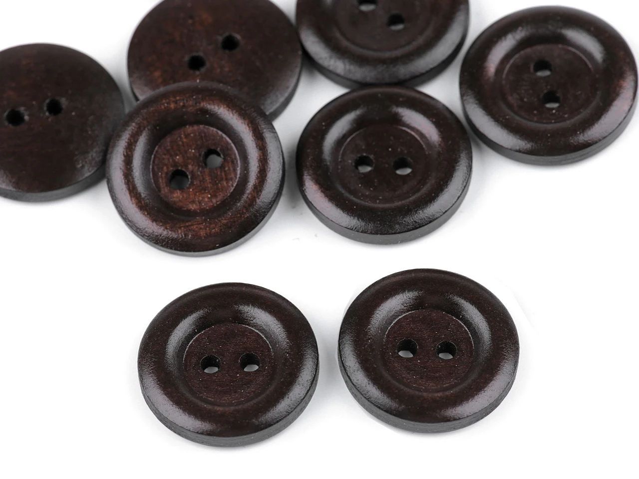 Nasturi lemn, 2 găuri, mărimea 32"-maro inchis