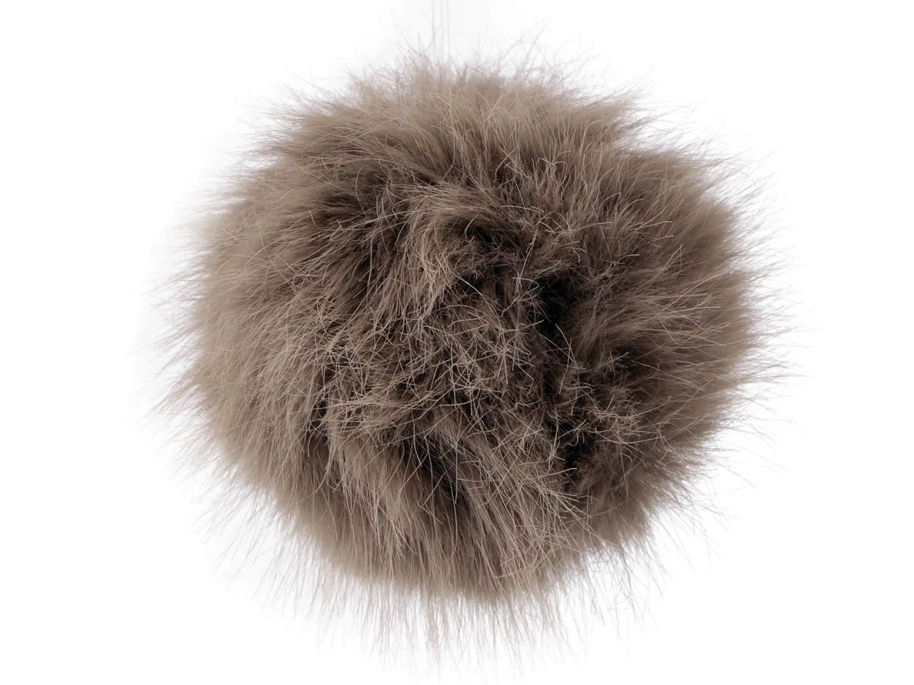 Szőrme pompom hurokkal Ø11 cm - sötét bézs 