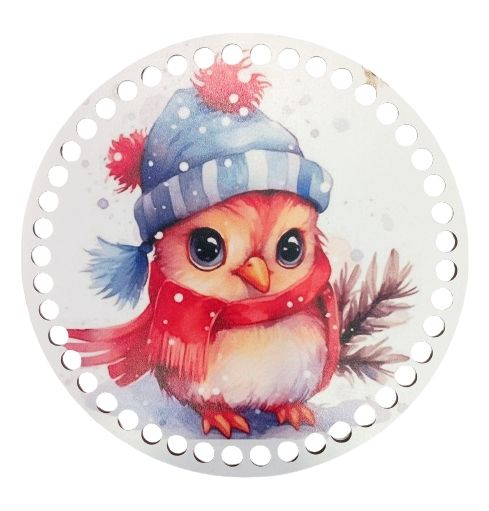 Natúr színű kör alakú fa alap, 20 cm - 1. modell