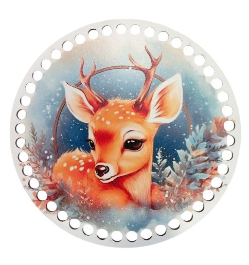 Natúr színű kör alakú fa alap, 20 cm - 4. modell