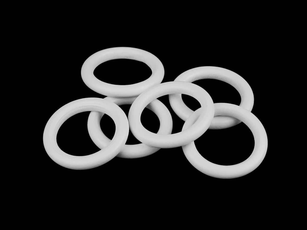 Színes fa gyűrűk 50 mm, fehér 