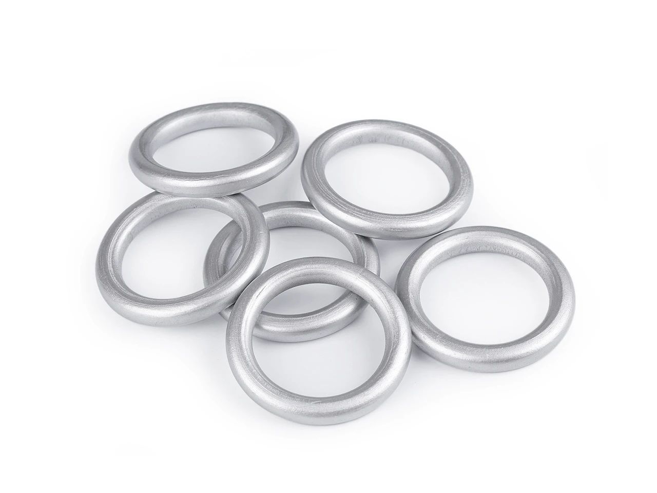 Színes fa gyűrűk 50 mm, ezüst 