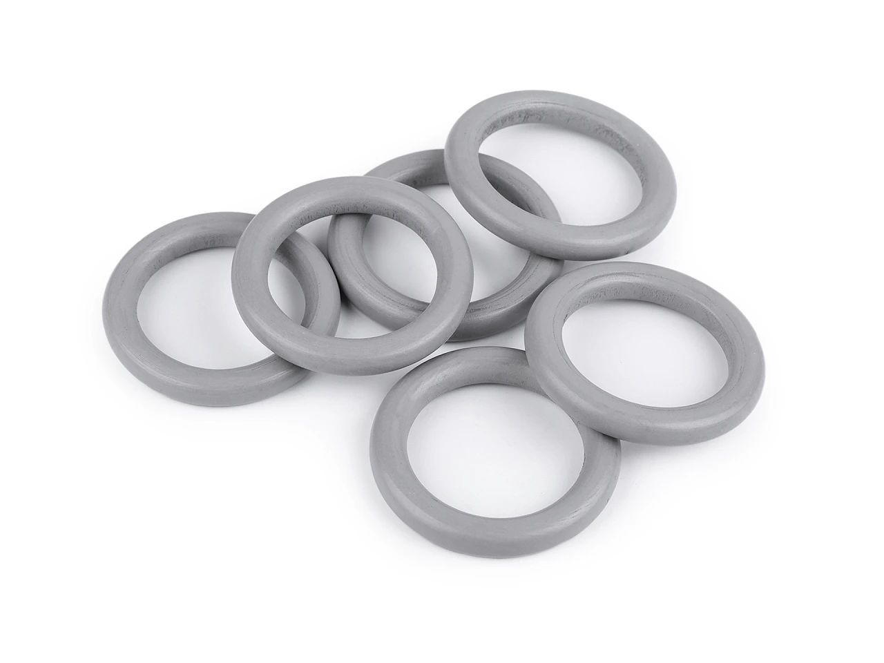 Színes fa gyűrűk 50 mm, szürke 