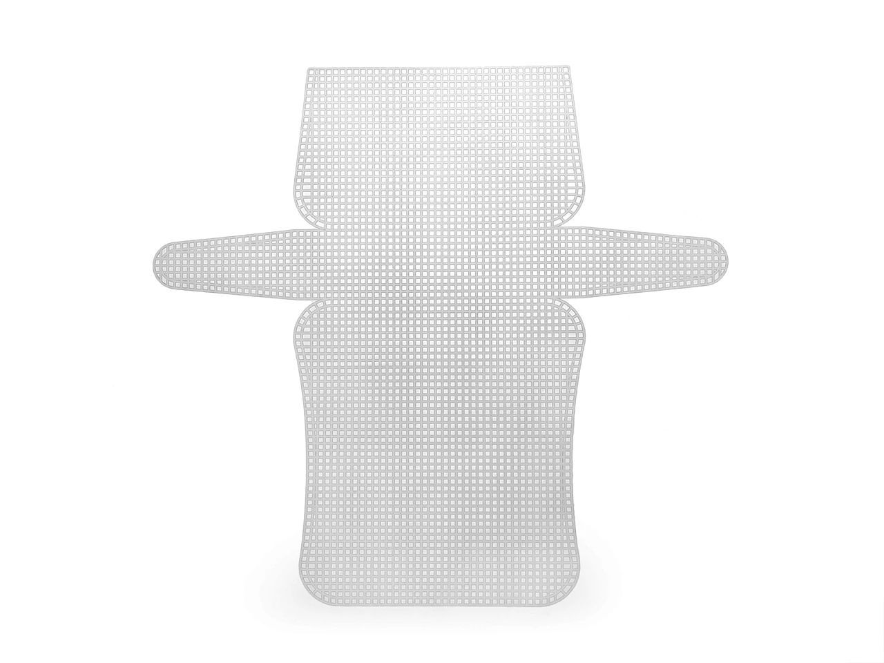 Plasa din plastic broderie / grilă pentru geantă 54x50,5 cm-alb