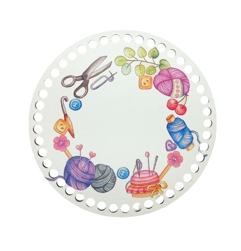 Natúr színű kör alakú fa alap, 20 cm -craft