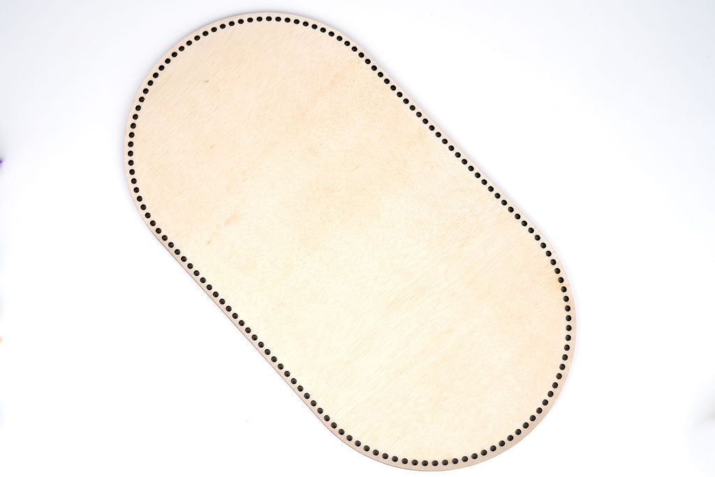 Horgolt alap ovális babakocsihoz 75x34,5 cm