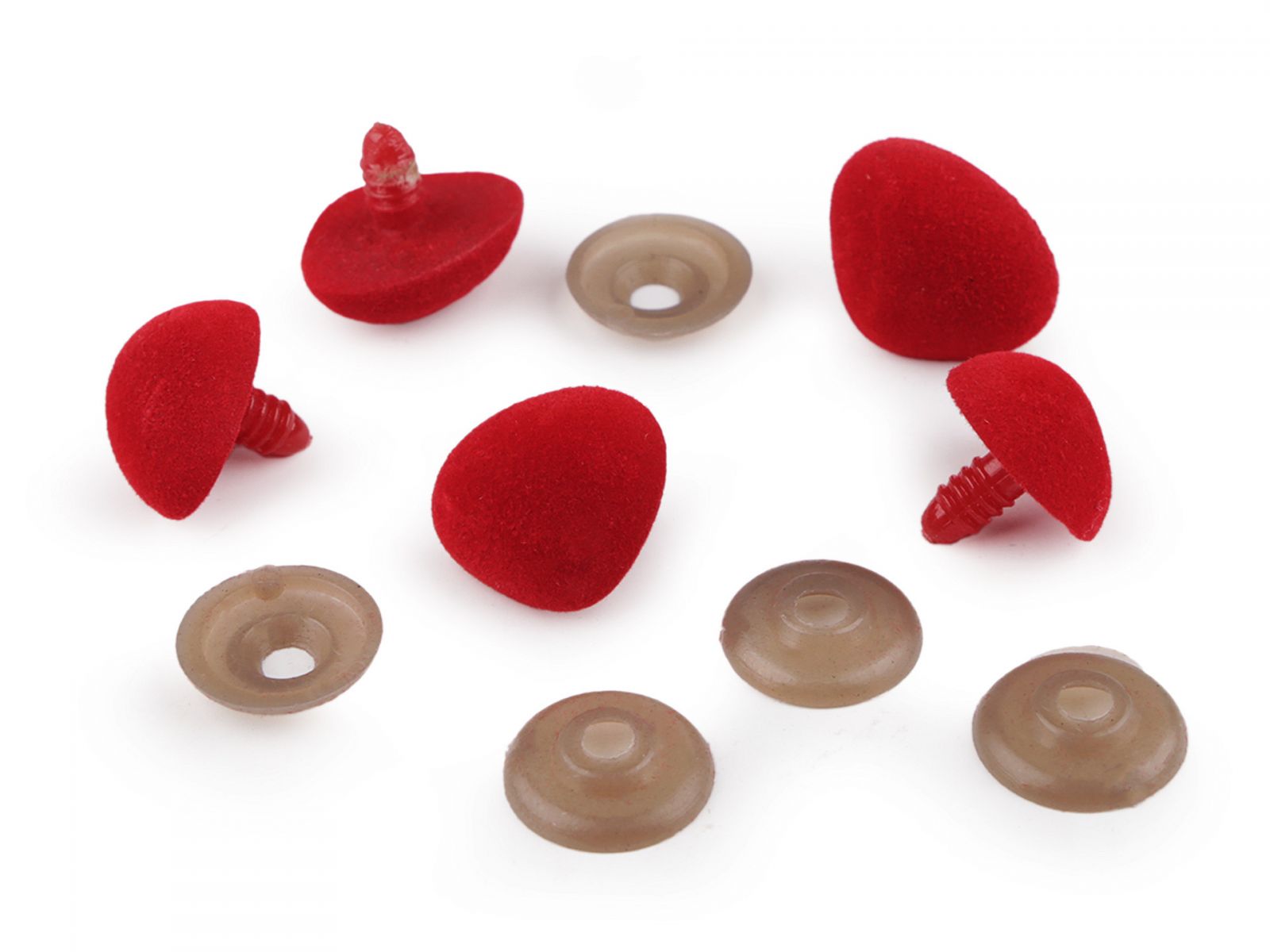 Nas pentru jucării cu dispozitiv de siguranță, 20x25 mm-rosu