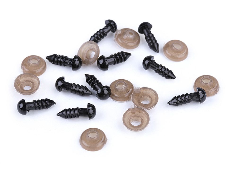 Ochi pentru jucării cu dispozitiv de siguranță, 6 mm, set/5 perechi