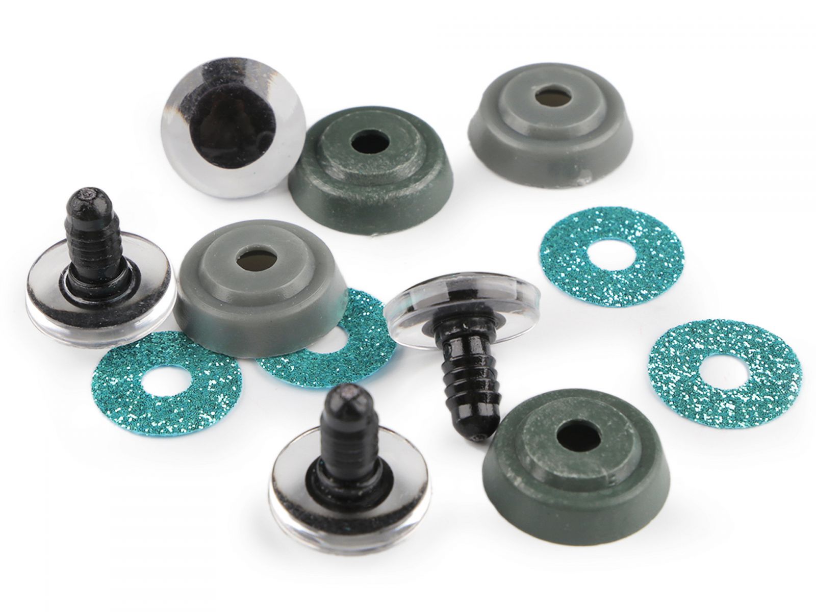 Ochi pentru jucării cu sclipici, 20 mm- turcoaz