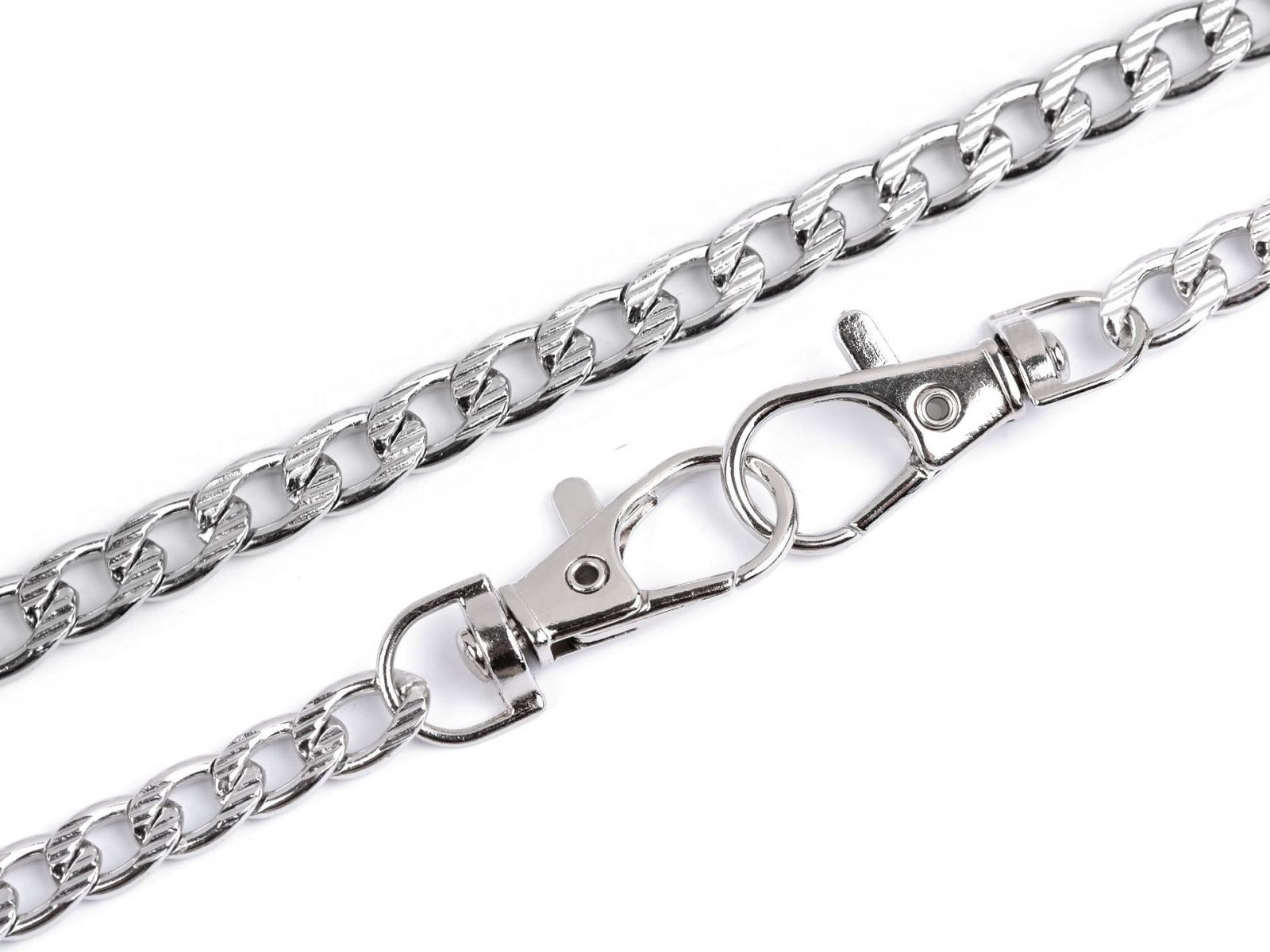 Lanț pentru poșete cu carabină, 120 cm- nichel