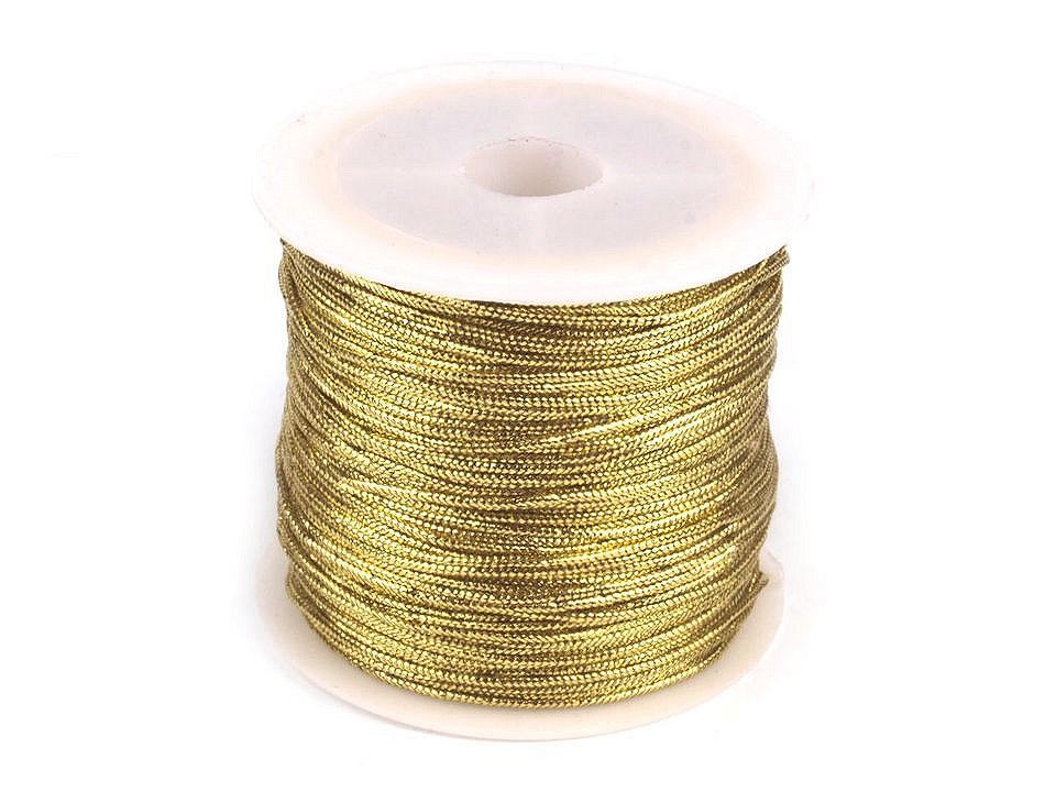 Kerek lurex zsinór, belül üreges, Ø1 mm, arany 