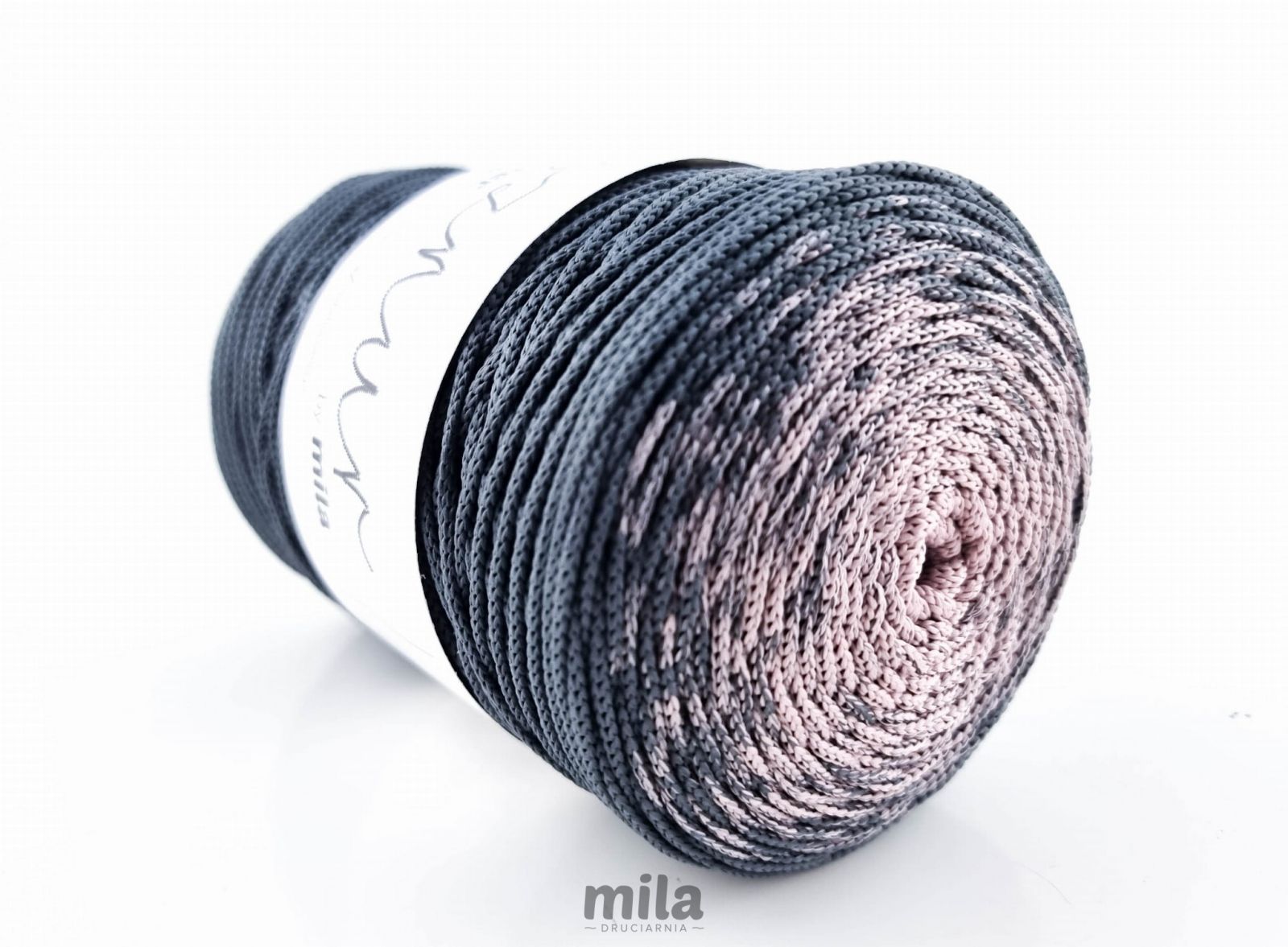 Sznur de poliester OMBRE 3 mm, 300 m. OM06 grafit/roz