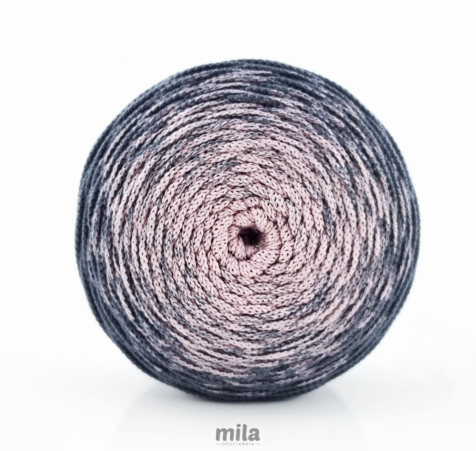 Sznur de poliester OMBRE 3 mm, 300 m. OM06 grafit/roz