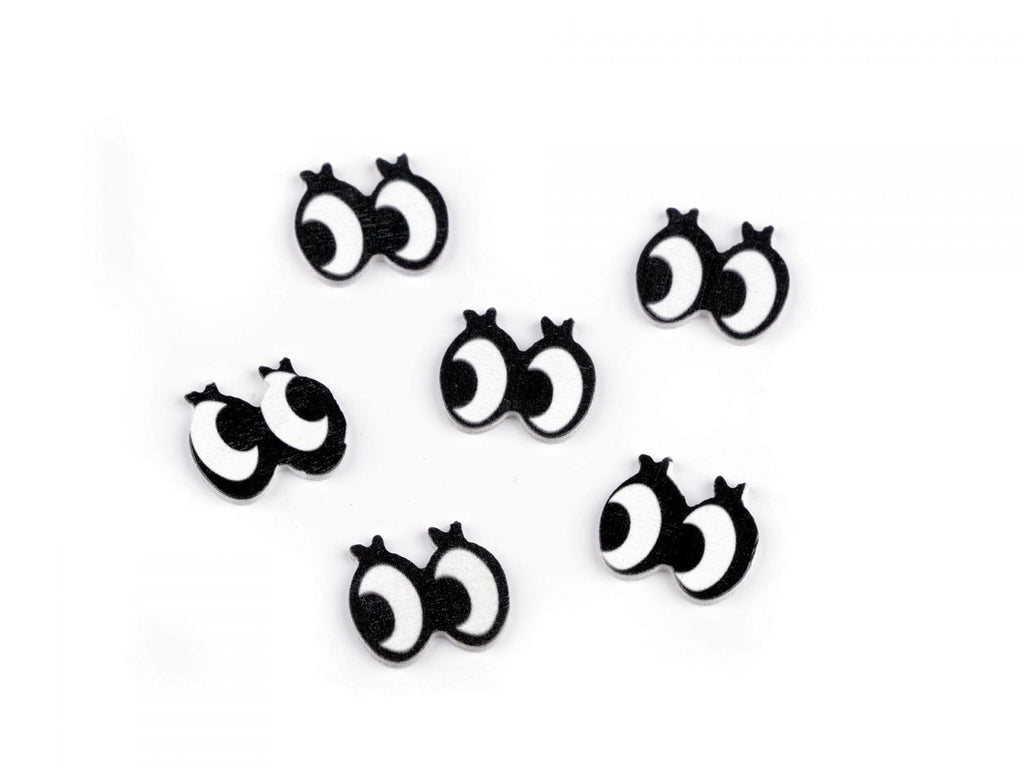 Ochi de lemn de lipit 18x16 mm, set 10 buc