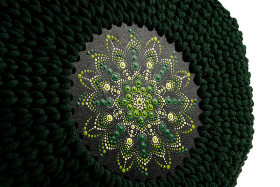 Horgolt táska mandalával zöld/zöld